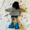 Load image into Gallery viewer, Vintage Doll with Ponytail in a Blue Dress
