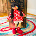 Load image into Gallery viewer, Vintage Doll Dressed in Red Dress