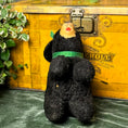 Load image into Gallery viewer, 1960's Vintage Stuffed Yellowstone Black Bear with Green Bow