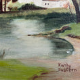Load image into Gallery viewer, Vintage Countryside Painting of Farmhouse and Pond - Signed by Kathy Redfern