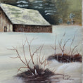 Load image into Gallery viewer, Vintage Countryside Painting of Barn in Winter - Signed by Kathy Redfern