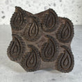 Load image into Gallery viewer, Vintage Hand Carved Wooden Printing Block Stamp with Paisley Pattern