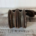 Load image into Gallery viewer, Vintage Double Pulley Barn Block & Tackle & Swivel Hook w/ Gear Locking Mechanism