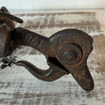 Load image into Gallery viewer, Vintage Double Pulley Barn Block & Tackle & Swivel Hook w/ Gear Locking Mechanism