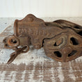 Load image into Gallery viewer, Vintage Double Pulley Fence Stretcher Block & Tackle & Swivel Hook w/ Gear Lock Mechanism