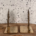 Load image into Gallery viewer, Vintage MCM Solid Brass Book Ends Depicting Images of Queen Cleopatra - Set of 2