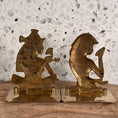 Load image into Gallery viewer, Vintage MCM Solid Brass Book Ends Depicting Images of Queen Cleopatra - Set of 2