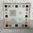 Load image into Gallery viewer, Mid Century Modern Teak Wood and Brass Goblet Set w/Inland Glass Atomic Starburst Plate