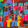 Load image into Gallery viewer, Authentic Tigua Painting - Signed by Ricardo Toaquiza- Featuring Andean/Ecuadorian Life