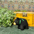 Load image into Gallery viewer, 1960's Vintage Stuffed Yellowstone Black Bear with Green Bow
