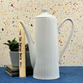 Load image into Gallery viewer, Vintage Mid Century Modern White Ribbed Pitcher w/Lid