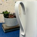 Load image into Gallery viewer, Vintage Mid Century Modern White Ribbed Pitcher w/Lid