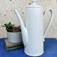 Load image into Gallery viewer, Vintage Mid Century Modern White Ribbed Pitcher w/Lid