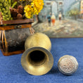 Load image into Gallery viewer, Set of 2 Vintage Brass Vases with Silver Toned Lids