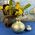 Load image into Gallery viewer, Set of 2 Vintage Brass Vases with Silver Toned Lids