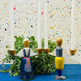 Load image into Gallery viewer, Vintage Swedish Male & Female Set of Wooden Folk Art Candlesticks