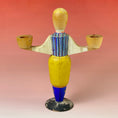 Load image into Gallery viewer, Vintage Swedish Male & Female Set of Wooden Folk Art Candlesticks