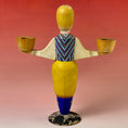 Load image into Gallery viewer, Vintage Swedish Male & Female Set of Wooden Folk Art Candlesticks