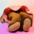 Load image into Gallery viewer, Vintage Jointed Teddy Bear with Red Checkered Dress
