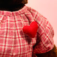 Load image into Gallery viewer, Vintage Jointed Teddy Bear with Red Checkered Dress