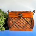 Load image into Gallery viewer, Vintage Brass and Woven Wicker Basket
