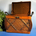 Load image into Gallery viewer, Vintage Brass and Woven Wicker Basket