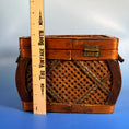 Load image into Gallery viewer, Vintage Brass and Woven Wicker Basket