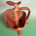 Load image into Gallery viewer, Vintage Collapsible Apple Shaped Carved Wood Basket