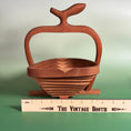 Load image into Gallery viewer, Vintage Collapsible Apple Shaped Carved Wood Basket