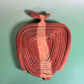 Load image into Gallery viewer, Vintage Collapsible Apple Shaped Carved Wood Basket