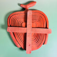 Load image into Gallery viewer, Vintage Collapsible Apple Shaped Carved Wood Basket