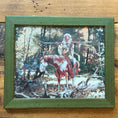 Load image into Gallery viewer, Vintage Framed Native American Cross Stitch on Horse - Circa 1998