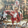 Load image into Gallery viewer, Vintage Framed Native American Cross Stitch on Horse - Circa 1998
