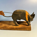 Load image into Gallery viewer, Vintage Primitive Bouncing Pig and Farmer Crank Sculpture - Circa 1950's