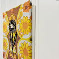 Load image into Gallery viewer, Mid Mod Fabric on Canvas Pictures with 3 Dimensional Flowers - Set of 4