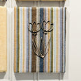 Load image into Gallery viewer, Stripes and Solids Fabric on Canvas Pictures with 3 Dimensional Flowers - Set of 4