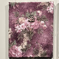 Load image into Gallery viewer, Crepe Satin Victorian Flowers & Velvet Solids Fabric on Canvas Pictures - Set of 4