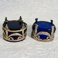 Load image into Gallery viewer, Set of Three Cobalt Pieces - 1 Bohemia Cobalt Vase and 2 Cobalt Salt Cellars