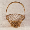 Load image into Gallery viewer, Vintage Mid Century Modern Braided Brass Wire Basket