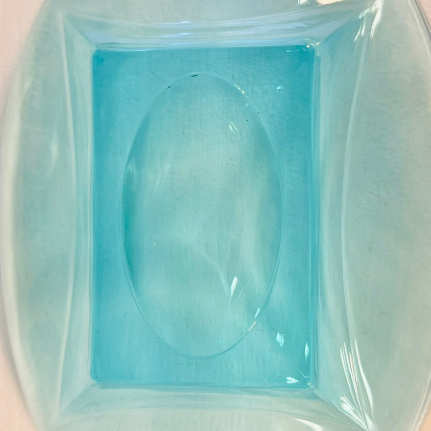 Mid Century Modern Capri Blue Glass Dish - 1960's