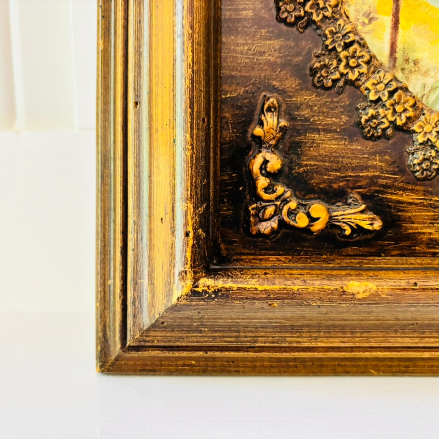 Vintage Countryside Painting of Creek w/Ornate Wood Frame - Signed by Kathy Redfern
