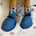 Load image into Gallery viewer, Vintage Doll with Ponytail in a Blue Dress
