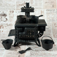 Load image into Gallery viewer, Vintage Salesman's Miniature Queen Brand Cast Iron Stove - Circa 1960's
