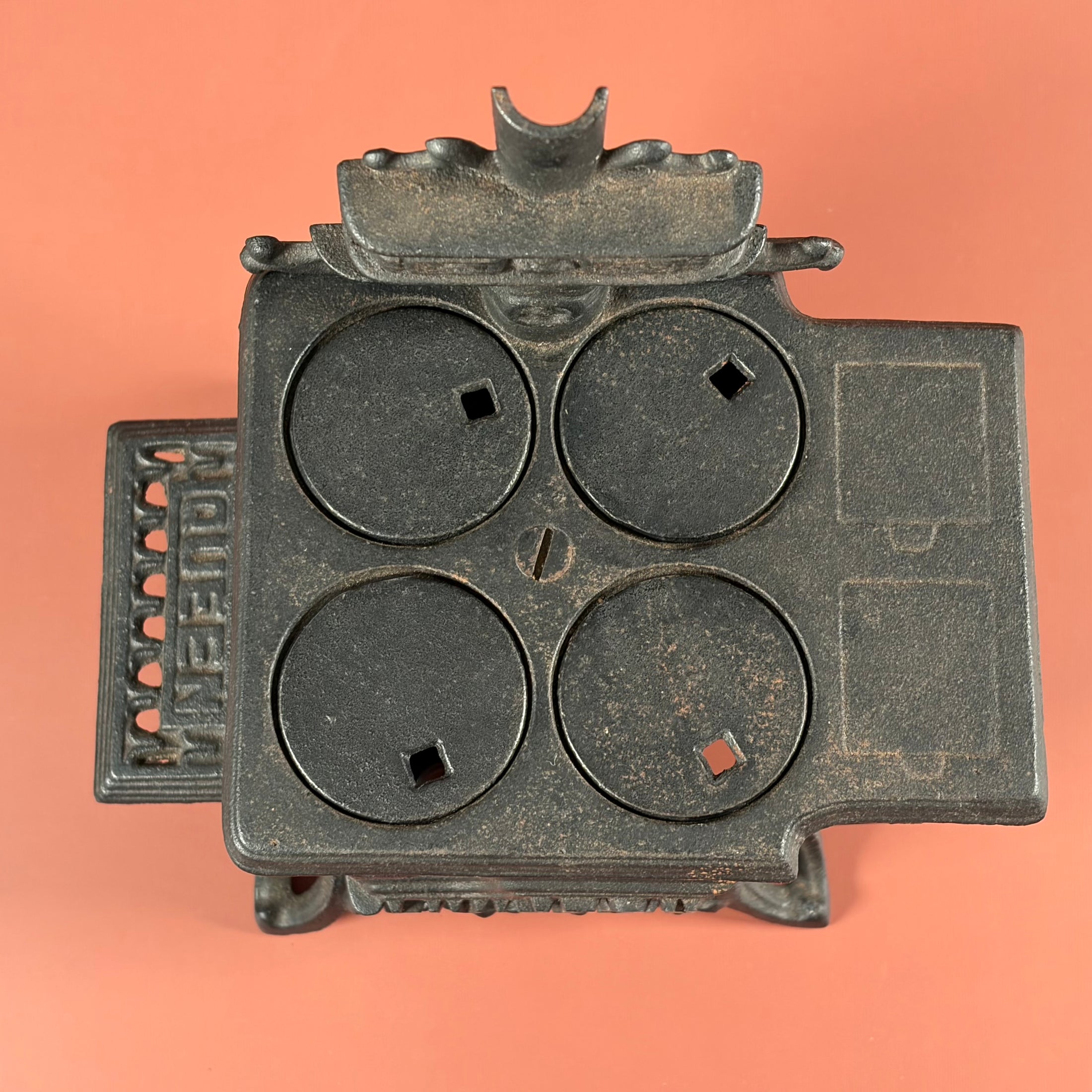 Vintage Salesman's Miniature Queen Brand Cast Iron Stove - Circa 1960's