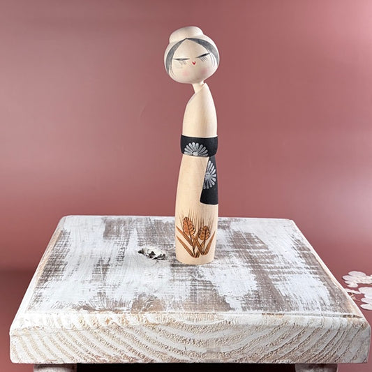 Circa 1960's - Vintage Sosaku Kokeshi Doll - Titled Minatsuki (June)