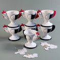 Load image into Gallery viewer, Circa 1950-60's Holt Howard Cog Rouge Egg Cups - Made in Japan - Set of 7
