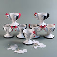 Load image into Gallery viewer, Circa 1950-60's Holt Howard Cog Rouge Egg Cups - Made in Japan - Set of 7
