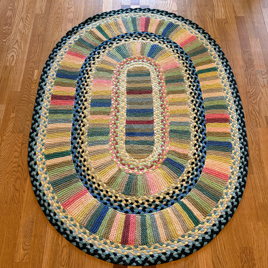 Circa 1992 - Vintage Judi Boisson Braided Rug - Cornfields Collection