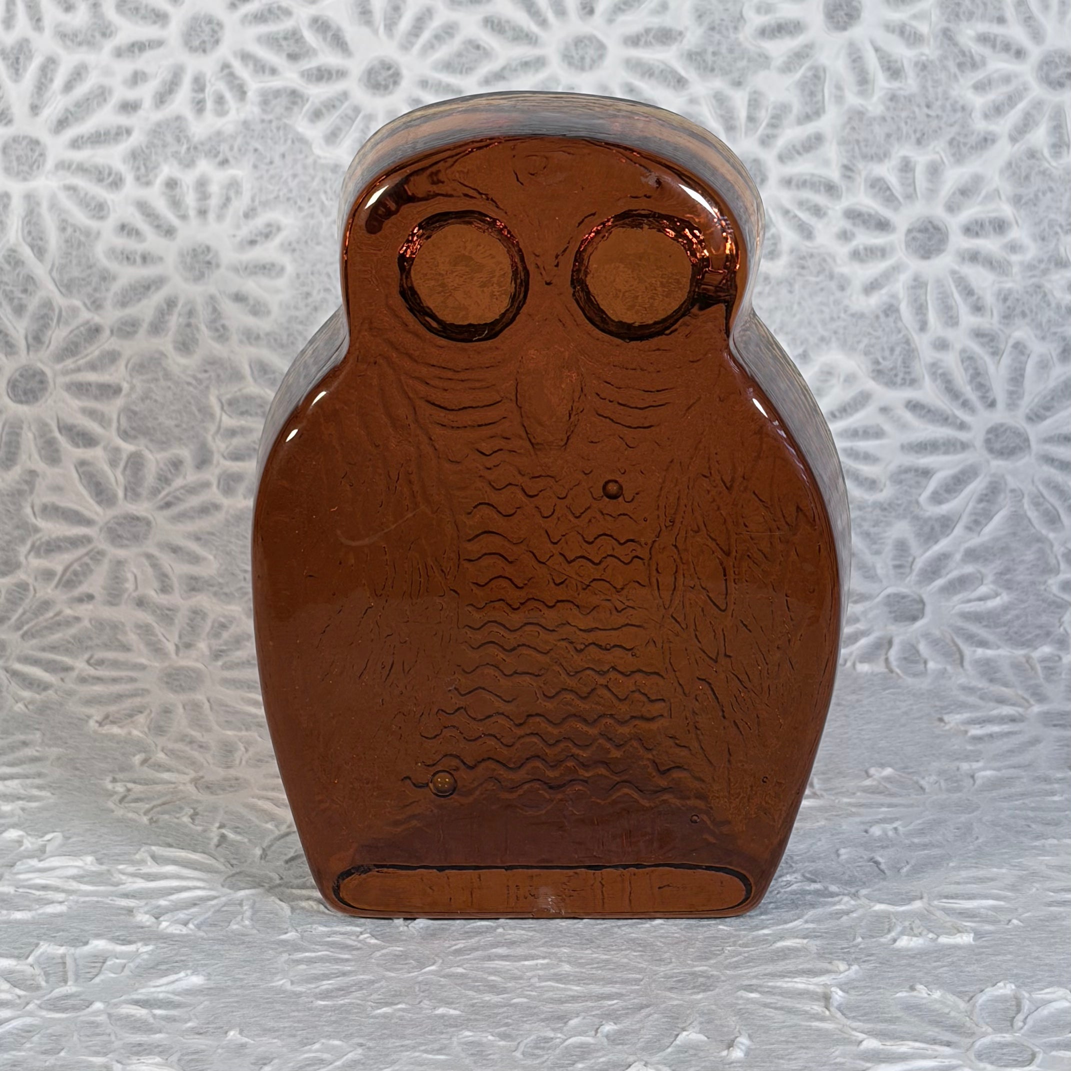 Vintage Mid Century Modern Blenko Glass Company Amber Owl