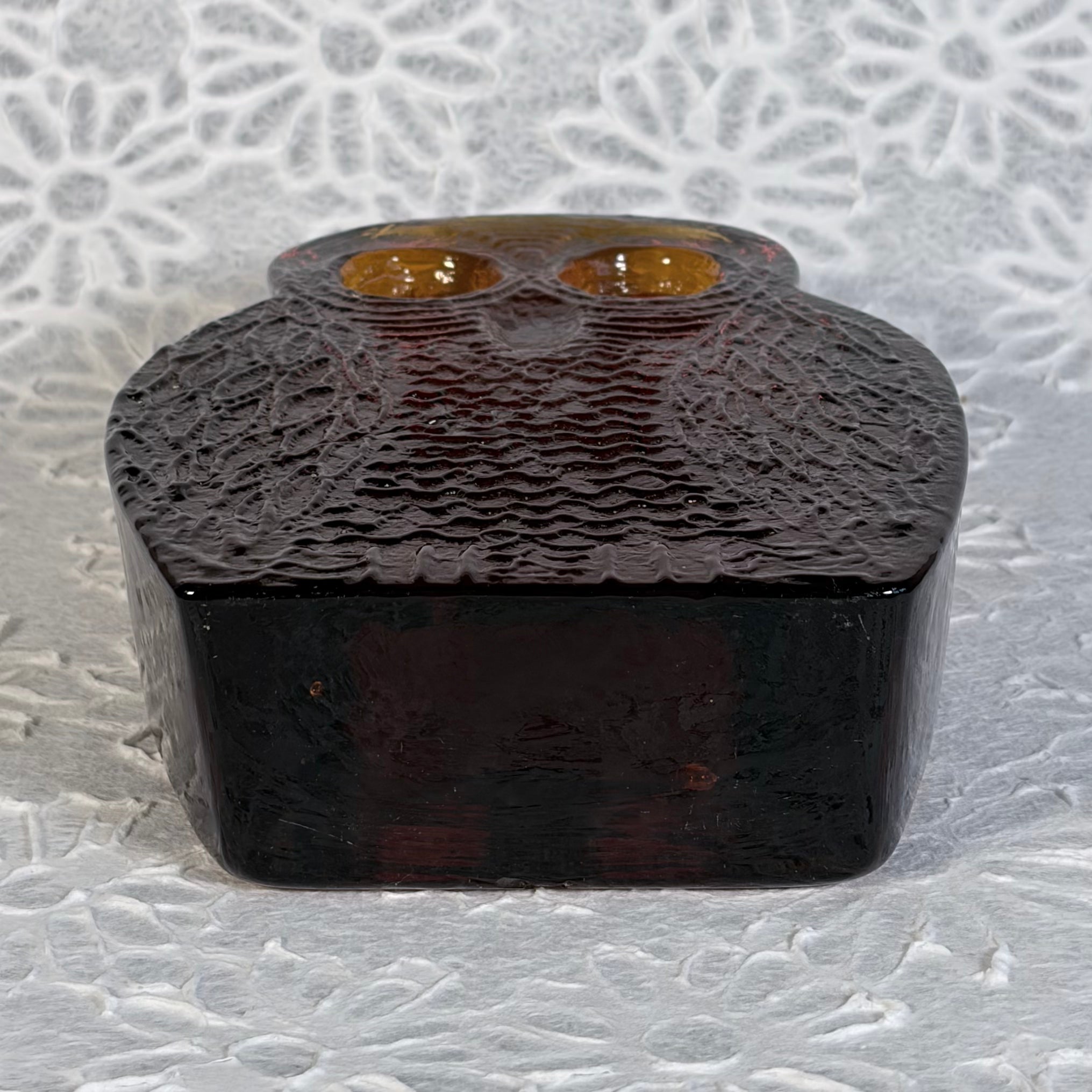 Vintage Mid Century Modern Blenko Glass Company Amber Owl